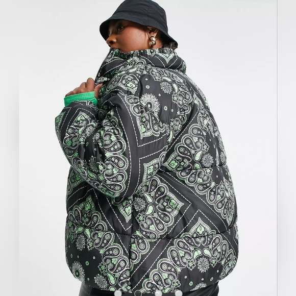 NWT Native Young Oversized Puffer Jacket. Paisley print 2X hip hop streetwear - Picture 4 of 9